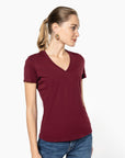 T-Shirt col V 100% Coton - Femme