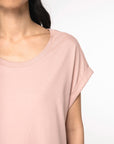 T-Shirt manches à revers 100% Coton - Femme