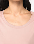 T-Shirt manches à revers 100% Coton - Femme