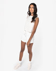 T-Shirt crop sans manche 100% Coton - Femme