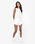 T-Shirt crop sans manche 100% Coton - Femme