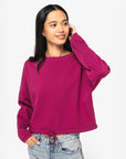 Sweat-Shirt col rond Oversize crop - Femme