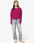 Sweat-Shirt col rond Oversize crop - Femme