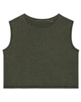 T-Shirt crop sans manche 100% Coton - Femme