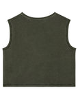 T-Shirt crop sans manche 100% Coton - Femme