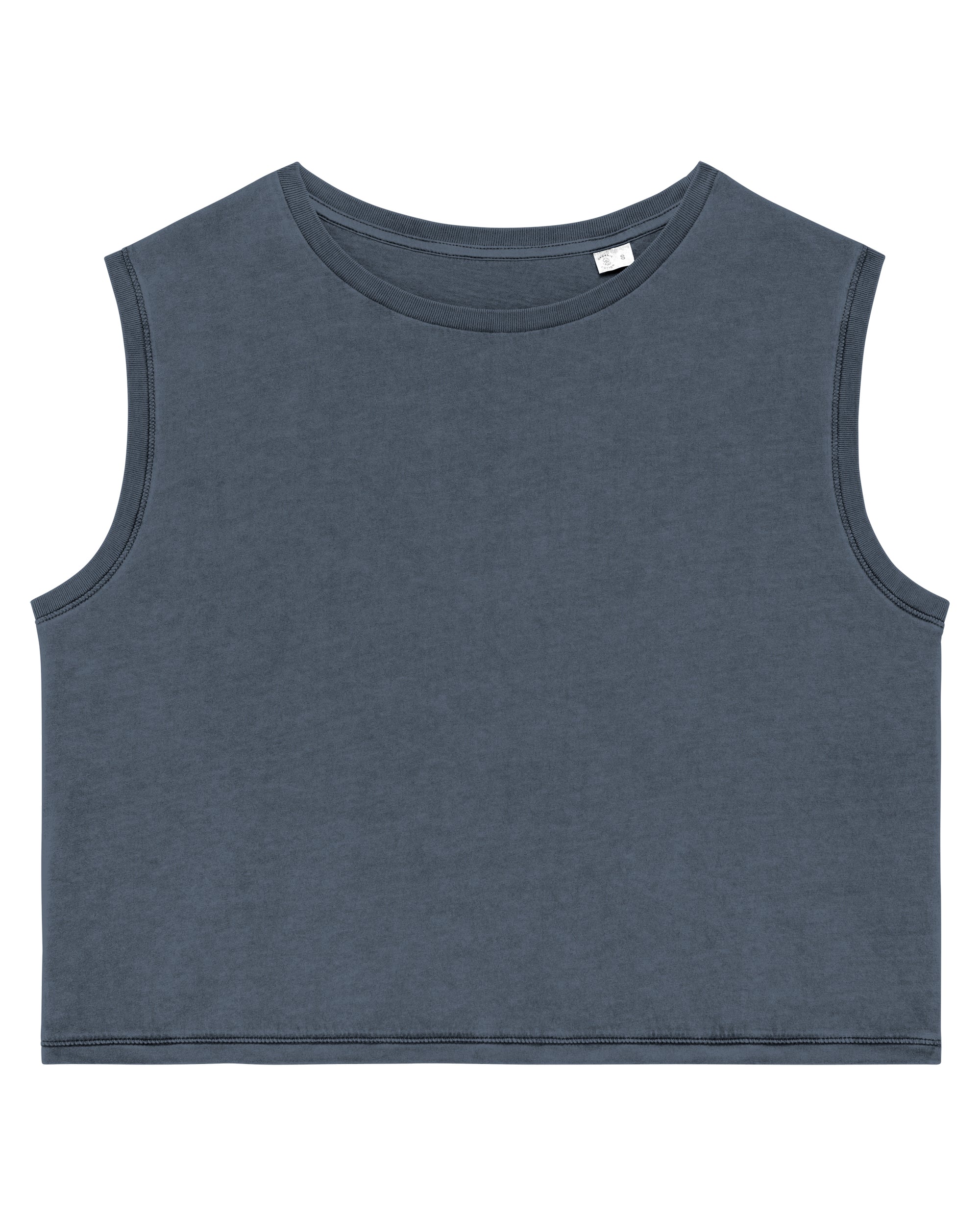 T-Shirt crop sans manche 100% Coton - Femme